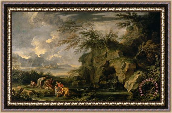 Salvator Rosa The Finding of Moses Framed Print