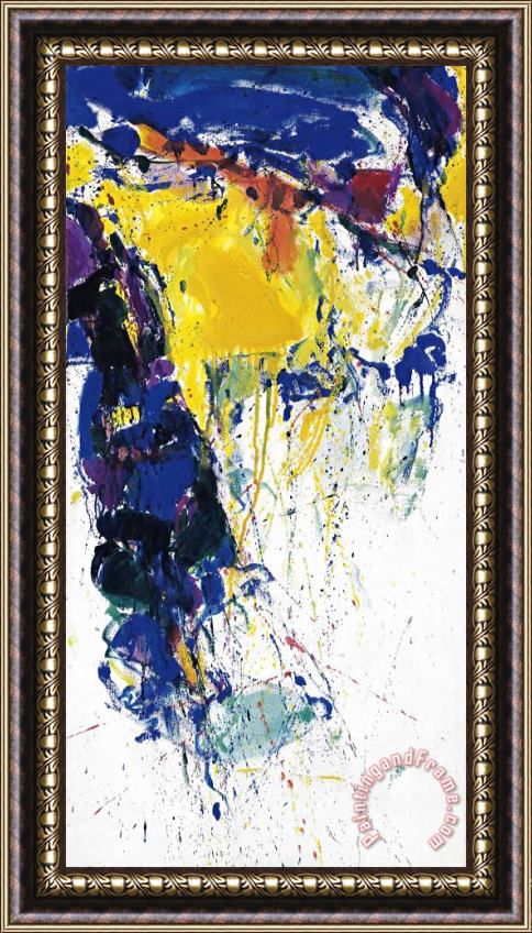 Sam Francis Blue, Yellow And Green, 1958 Framed Painting