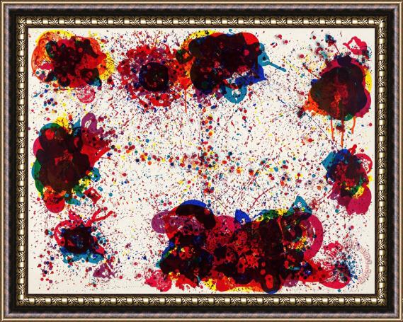 Sam Francis Lyre Eight, 1972 Framed Painting