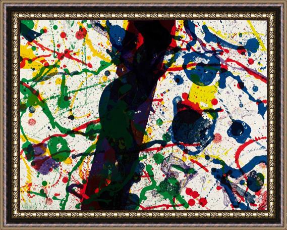 Sam Francis Untitled (from Michel Waldberg Poemes Dans Le Ciel), 1986 Framed Painting