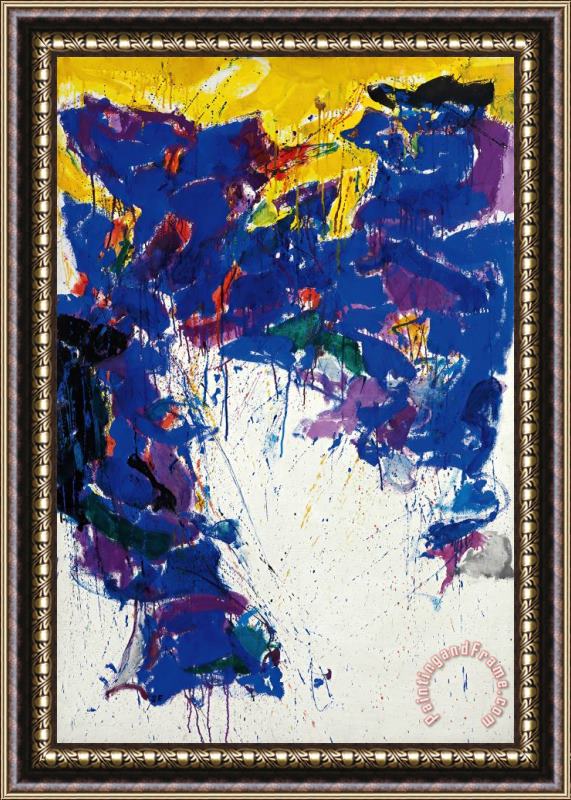Sam Francis Violet, Yellow And White, 1958 Framed Painting