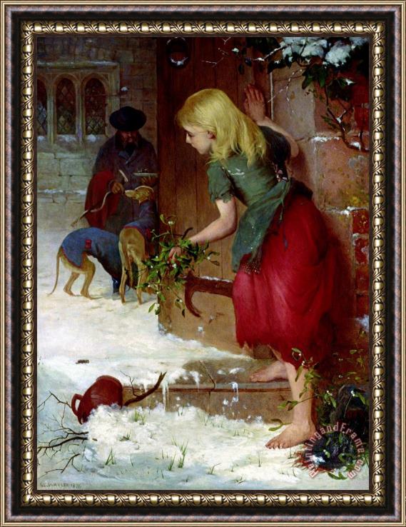 Samuel Edmund Waller Mistletoe Seller Framed Painting