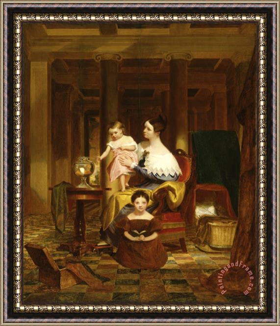 Samuel Finley Breese Morse The Goldfish Bowl (mrs. Richard Cary Morse And Family) Framed Painting