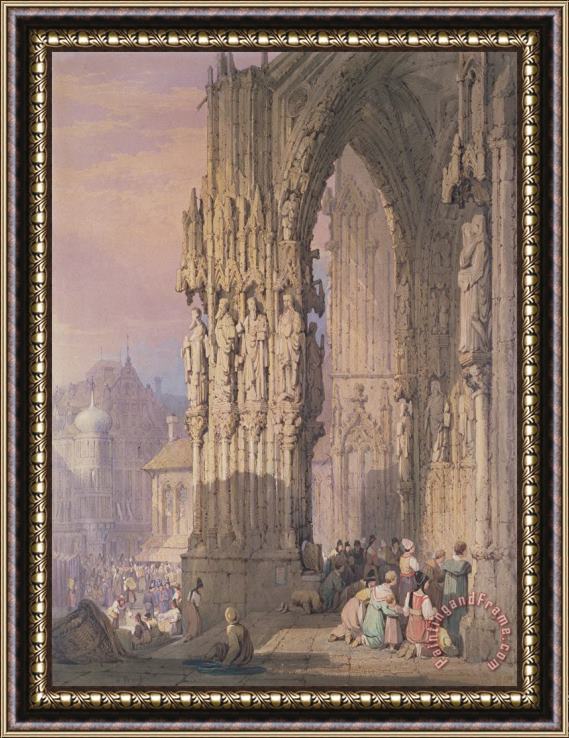 Samuel Prout Porch of Regensburg Cathedral Framed Painting