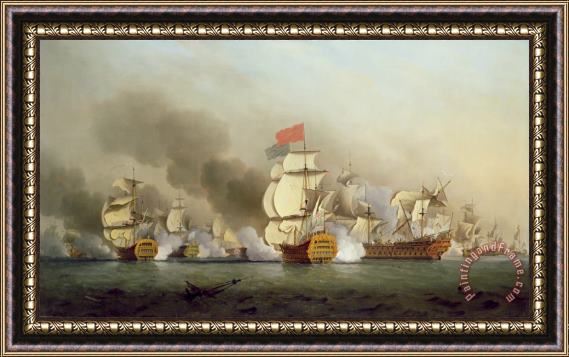 Samuel Scott Vice Admiral Sir George Anson's Framed Painting