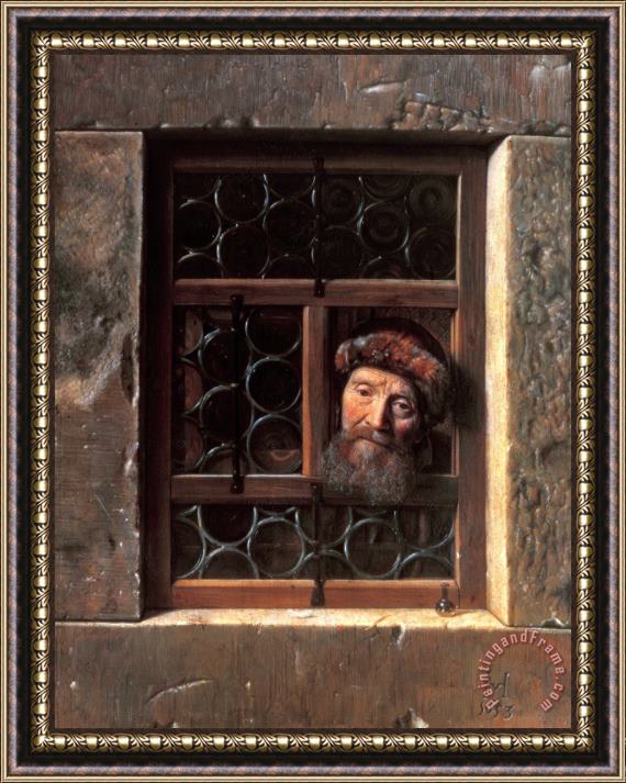 Samuel van Hoogstraten Man at a Window Framed Print