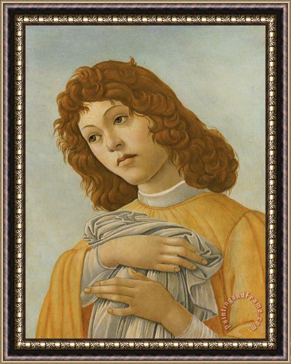 Sandro Botticelli An Angel, Head And Shoulders Framed Painting