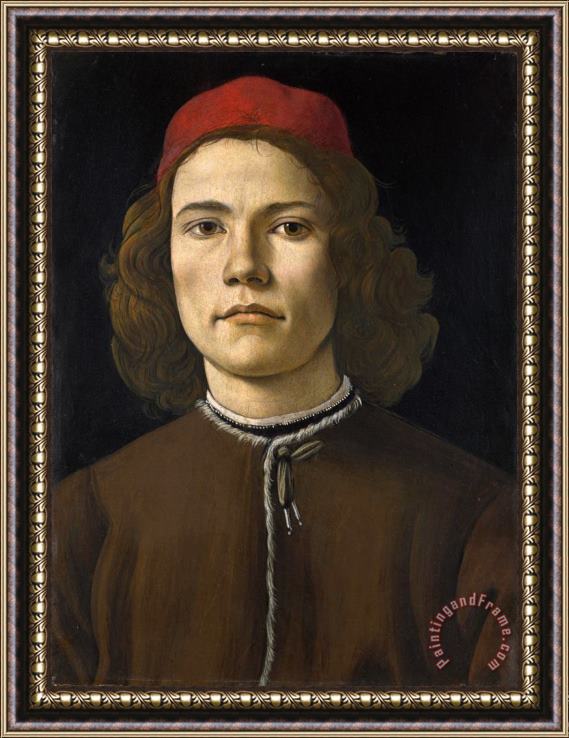 Sandro Botticelli Portrait Of A Young Man Framed Print