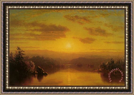 Sanford Robinson Gifford Lake at Sunset Framed Print