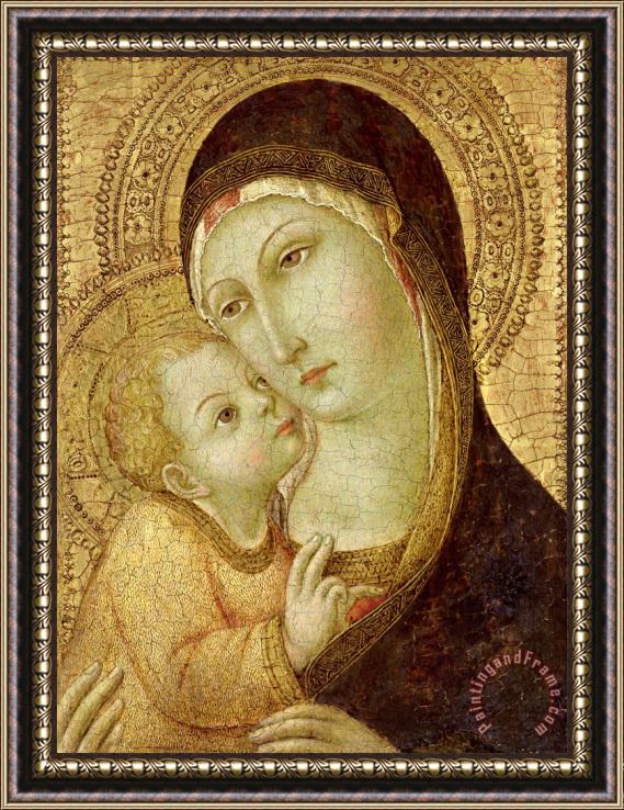 Sano di Pietro Madonna And Child Framed Painting