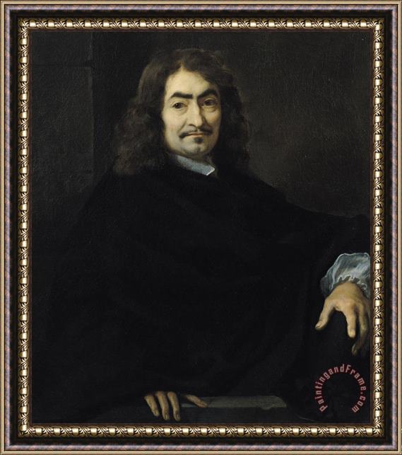 Sebastien Bourdon Portrait Presumed To Be Rene Descartes Framed Painting