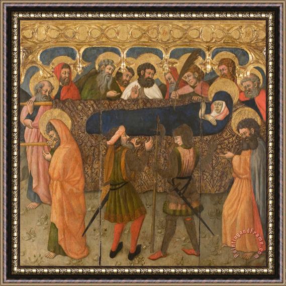 Second Master of Estopinan Virgin Borne to Burial Framed Painting