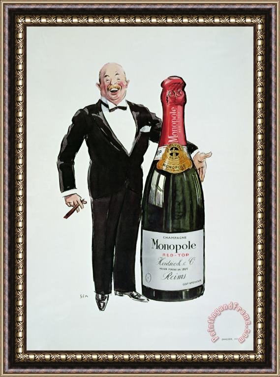 Sem Advertisement For Heidsieck Champagne Framed Painting