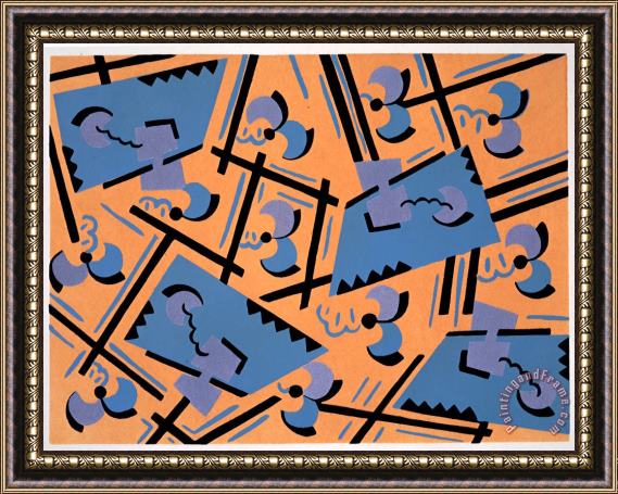 Serge Gladky Design From Nouvelles Compositions Decoratives Framed Painting