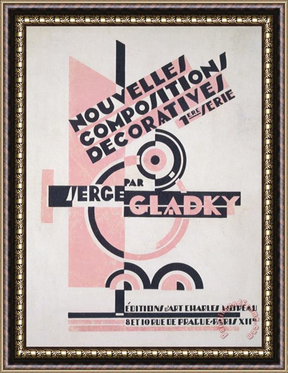 Serge Gladky Front Cover Of Nouvelles Compositions Decoratives Framed Painting