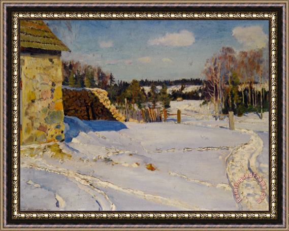 Sergei Arsenievich Vinogradov Winter Landscape Framed Painting