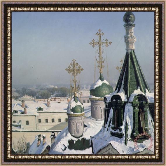 Sergei Ivanovich Svetoslavsky View from a Window of the Moscow School of Painting Framed Painting