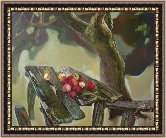 Sergey Ignatenko Fallen apples Framed Painting