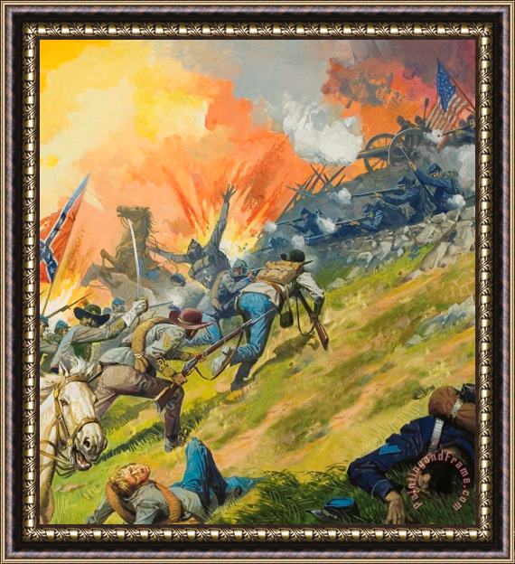 Severino Baraldi The Battle of Gettysburg Framed Print