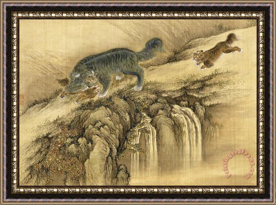 Shen Nanpin Album of Birds And Animals (qilin) Framed Painting