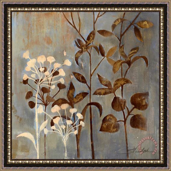 Silvia Vassileva Branches in Dusty Blue II Framed Painting