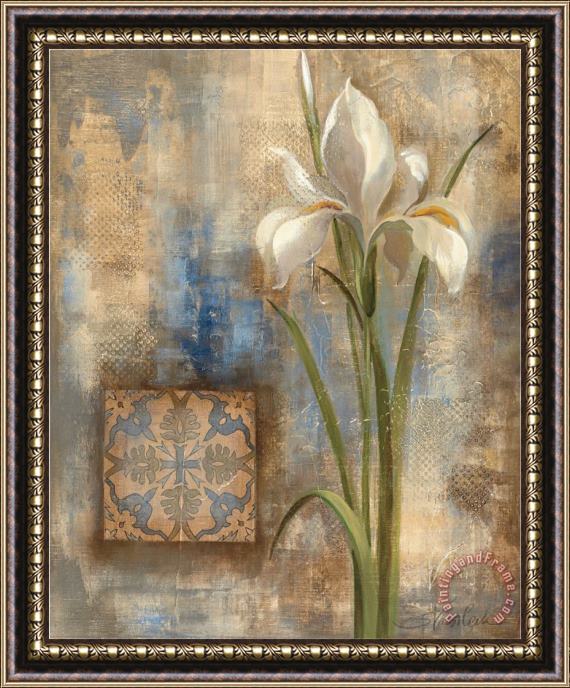 Silvia Vassileva Iris And Tile Framed Painting