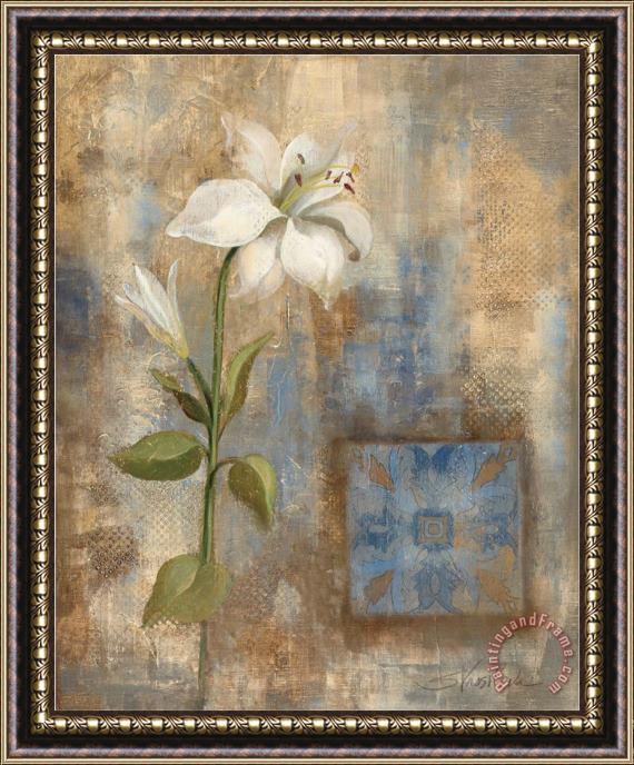 Silvia Vassileva Lily And Tile Framed Painting