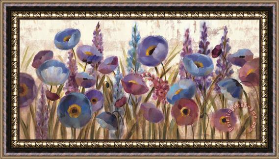 Silvia Vassileva Lupines And Poppies Framed Painting