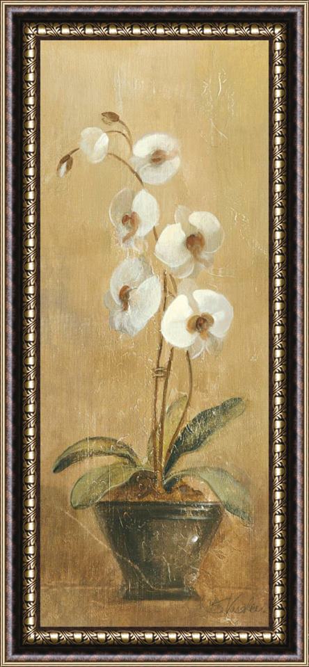 Silvia Vassileva Orchids in Bronze Bowl I Framed Painting