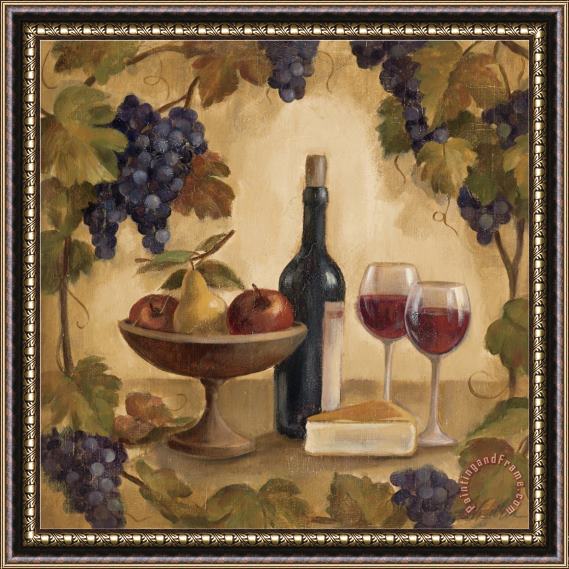 Silvia Vassileva Wine And Cheese I Framed Painting