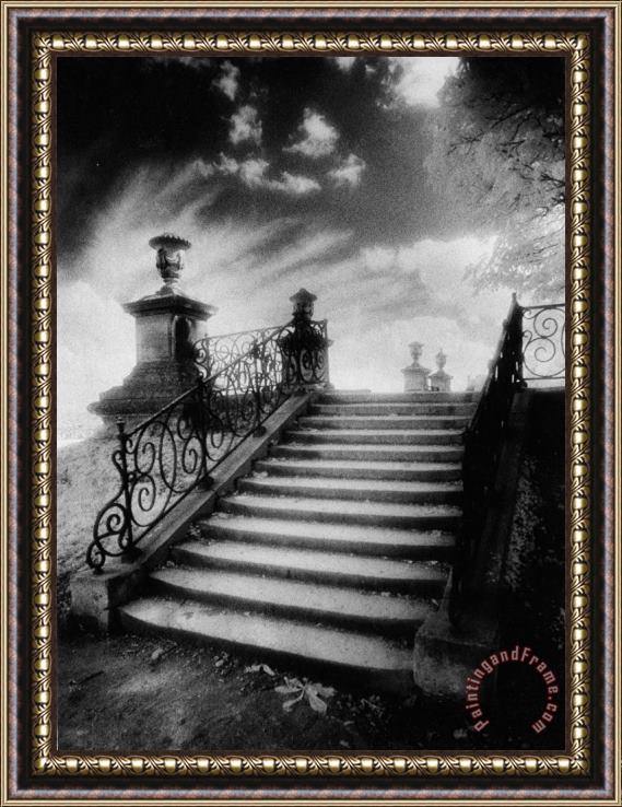 Simon Marsden Steps at Chateau Vieux Framed Painting