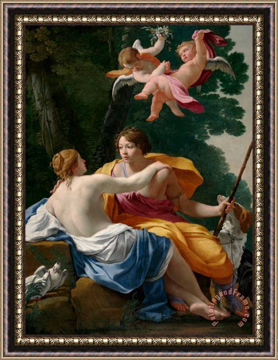 Simon Vouet Venus And Adonis Framed Painting