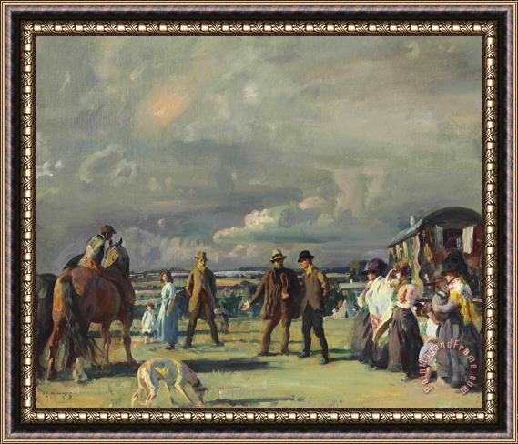 Sir Alfred James Munnings A Gypsy Encampment Framed Painting