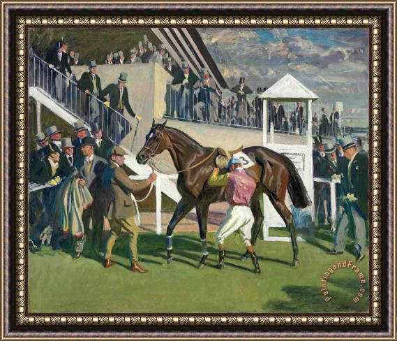 Sir Alfred James Munnings A Winner at Epsom Framed Painting