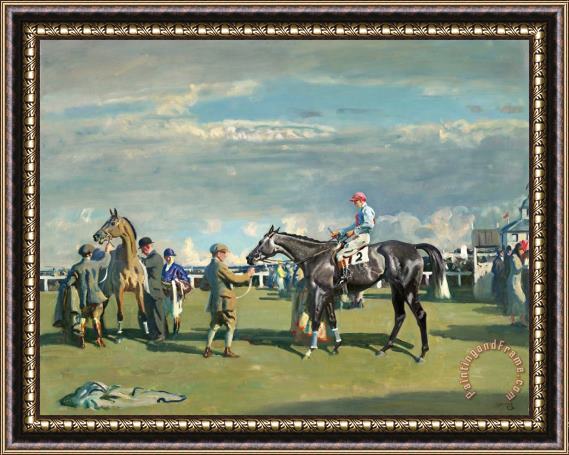 Sir Alfred James Munnings After The Race, Cheltenham Framed Print