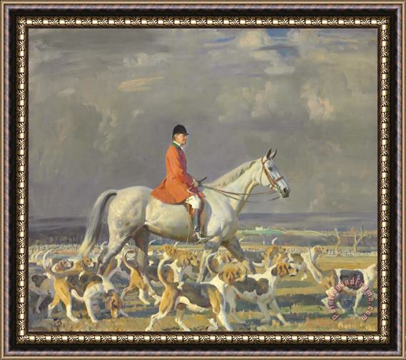 Sir Alfred James Munnings F.h. Prince And The Pau Foxhounds Framed Print