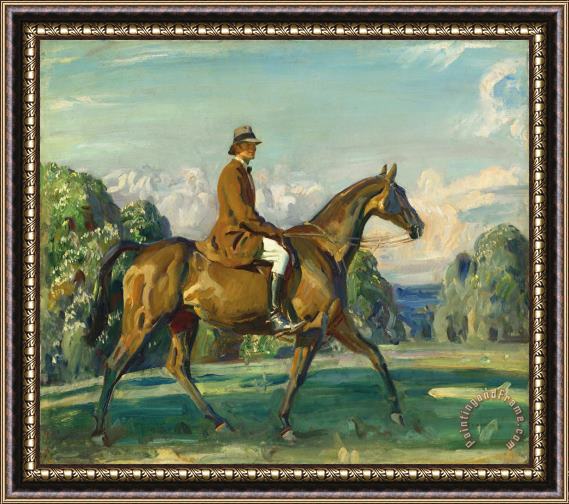 Sir Alfred James Munnings Major Mead on His Favourite Hunter, 1917 Framed Print
