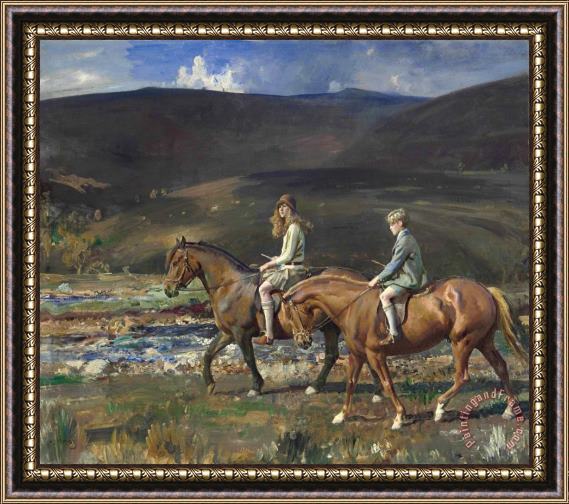 Sir Alfred James Munnings Portrait of Charles And Grace Amory Framed Print