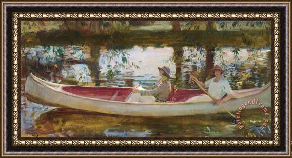 Sir Alfred James Munnings The White Canoe Framed Print