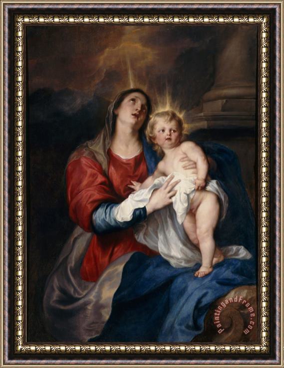 Sir Anthony Van Dyck The Virgin and Child Framed Painting