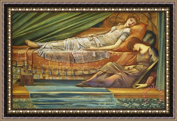 Sir Edward Burne-Jones The Sleeping Princess Framed Painting