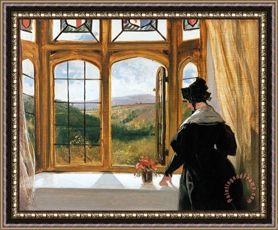 Sir Edwin Landseer Duchess of Abercorn looking out of a window Framed Painting