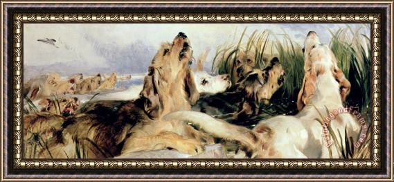 Sir Edwin Landseer Otter Hounds Framed Painting