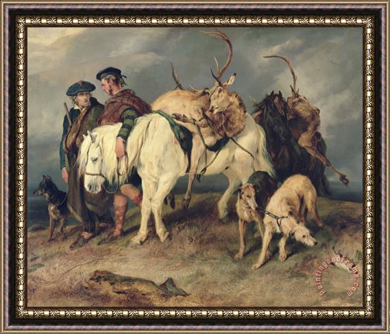 Sir Edwin Landseer The Deerstalkers Return Framed Print