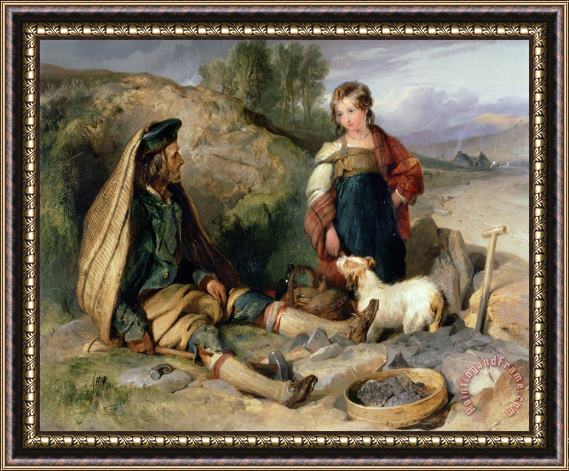 Sir Edwin Landseer The Stone Breaker and his Daughter Framed Painting