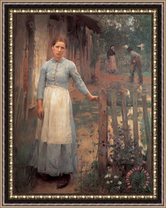 Sir George Clausen The Girl at The Gate Framed Painting