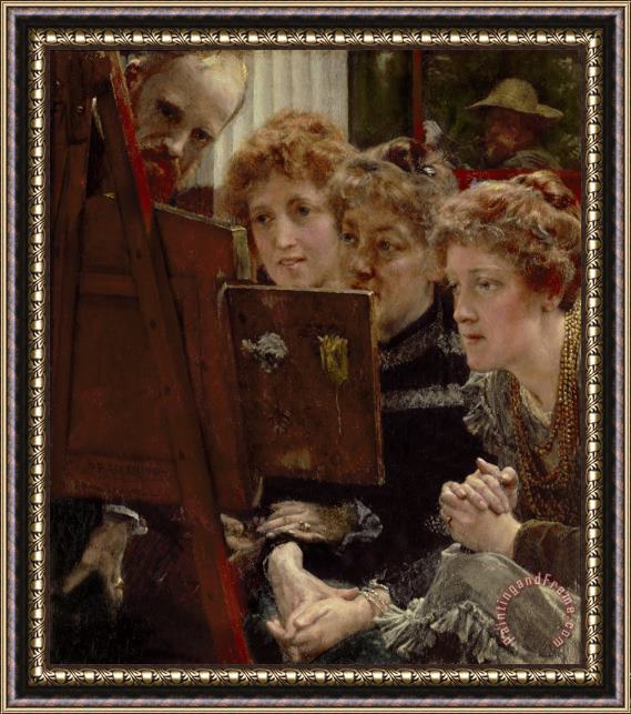 Sir Lawrence Alma-Tadema A Family Group Framed Painting