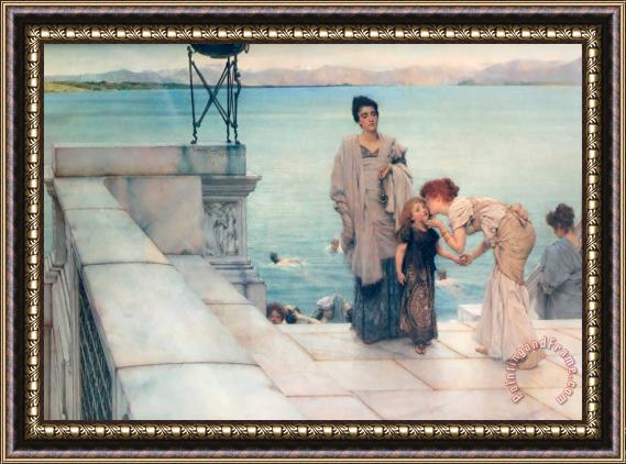 Sir Lawrence Alma-Tadema A Kiss Framed Print