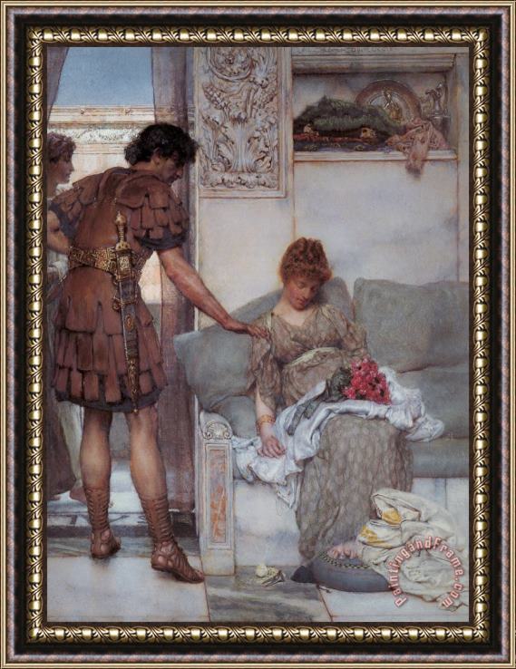 Sir Lawrence Alma-Tadema A Silent Greeting Framed Print