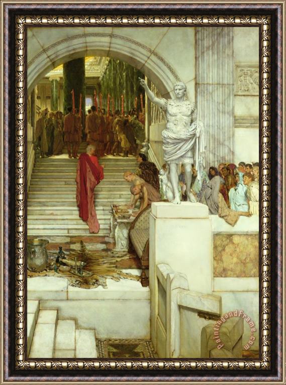 Sir Lawrence Alma-Tadema After the Audience Framed Painting